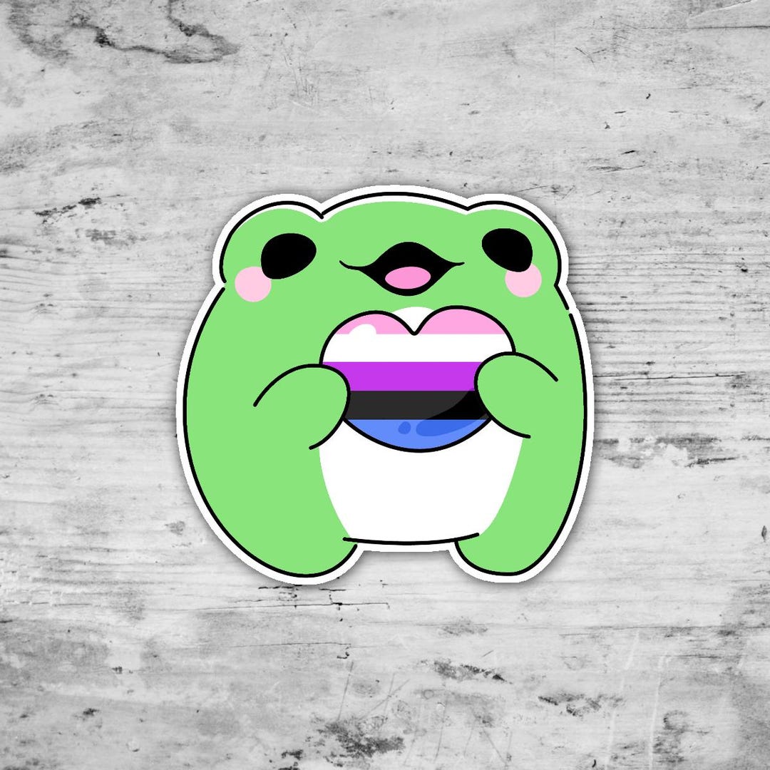 Pride Frog Stickers, Genderfluid Flag Frog, Genderfluid Pride Sticker ...