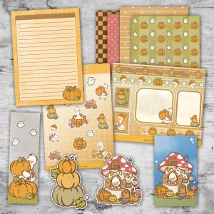 Pumpkin Patch Junk Journal Kit, Autumn Scrapbooking Ephemera