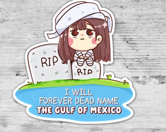 Gulf Of Mexico Sticker, Not Gulf of America, Anti Trump, Anti MAGA, Not My President, Funny Political Sticker
