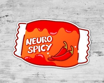 NeuroSpicy, Mental Health Sticker, Neurodivergent Die Cut Sticker