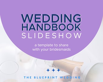 Wedding Weekend Handbook Slideshow | Editable Google Slides Template to share Wedding Itinerary & Details with Bridesmaids
