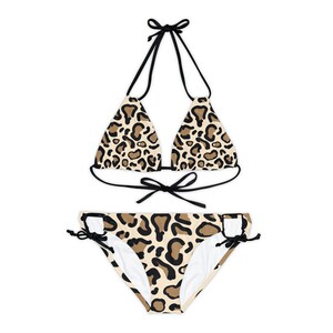 Cheetah Print Strappy Bikini Set (AOP)