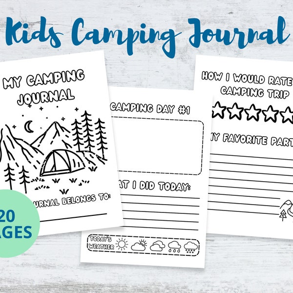 Kids Camping Journal Printable l Outdoor Adventure Diary l Nature Journal l Gift for Campers l Adventure Journal l Camping Memories