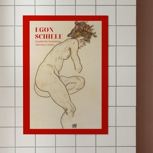 Stampa di download digitale del poster della mostra di Egon Schiele, arte della parete vintage