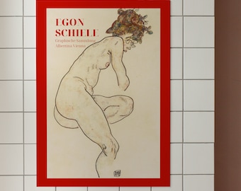 Egon Schiele Exhibition Poster Digital Download Print, Vintage Wall Art