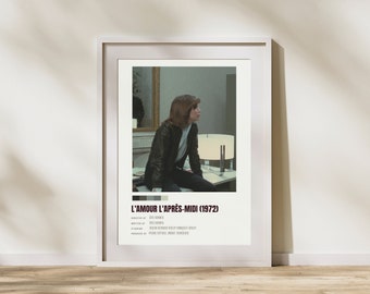 L’Amour l’après-midi (Love in the Afternoon, 1972) Film Poster, Digital Download Art Print, Minimalist Wall Art, PDF