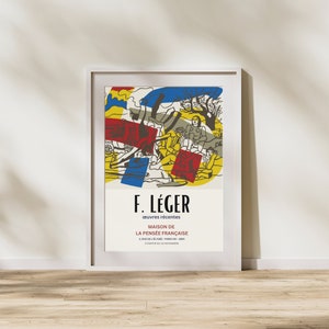 Exhibition Fernand Léger Poster, Digital Download Art Print, Mid-Century Wall Art, PDF.