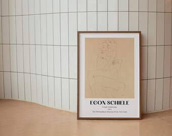 Egon Schiele, Couple Embracing, Digital Download Print, Vintage Wall Art