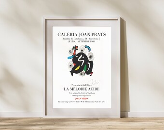 Joan Miró La Mélodie Acide Lithography Exhibition Poster, Digital Download Art Print, Mid-Century Wall Art, PDF.