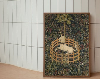 The Unicorn Rests in a Garden (from the Unicorn Tapestries), Marriage & Fertility Symbol, Art poster