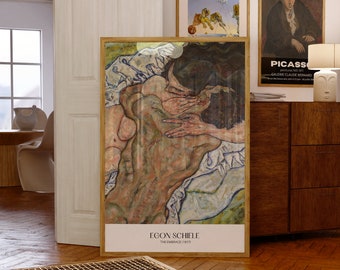 Egon Schiele, El abrazo, Impresión digital descargable, Arte mural vintage