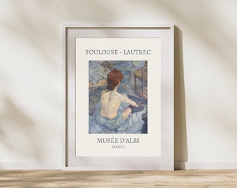 The redhead by Henri de Toulouse-Lautrec Digital Download Art Print, Fin-de-Siècle Wall Art