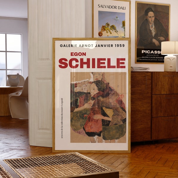 Affiche de l'exposition Egon Schiele, téléchargement numérique, impression d'art mural vintage, PDF
