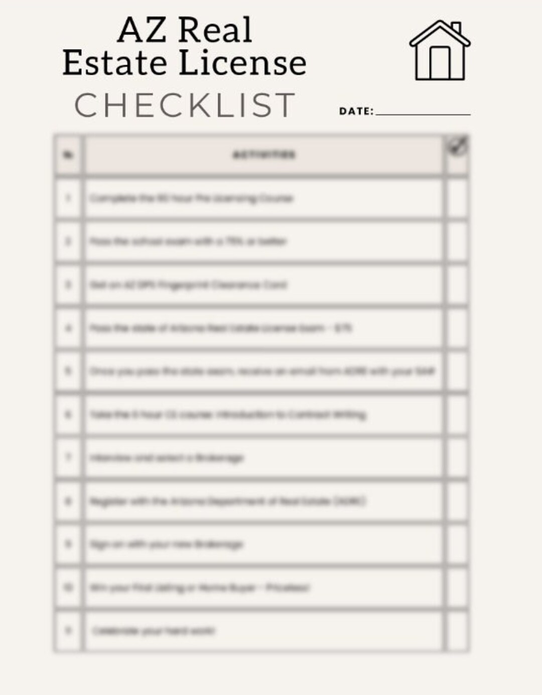 Arizona Real Estate License CHECKLIST 2023 All Steps Etsy