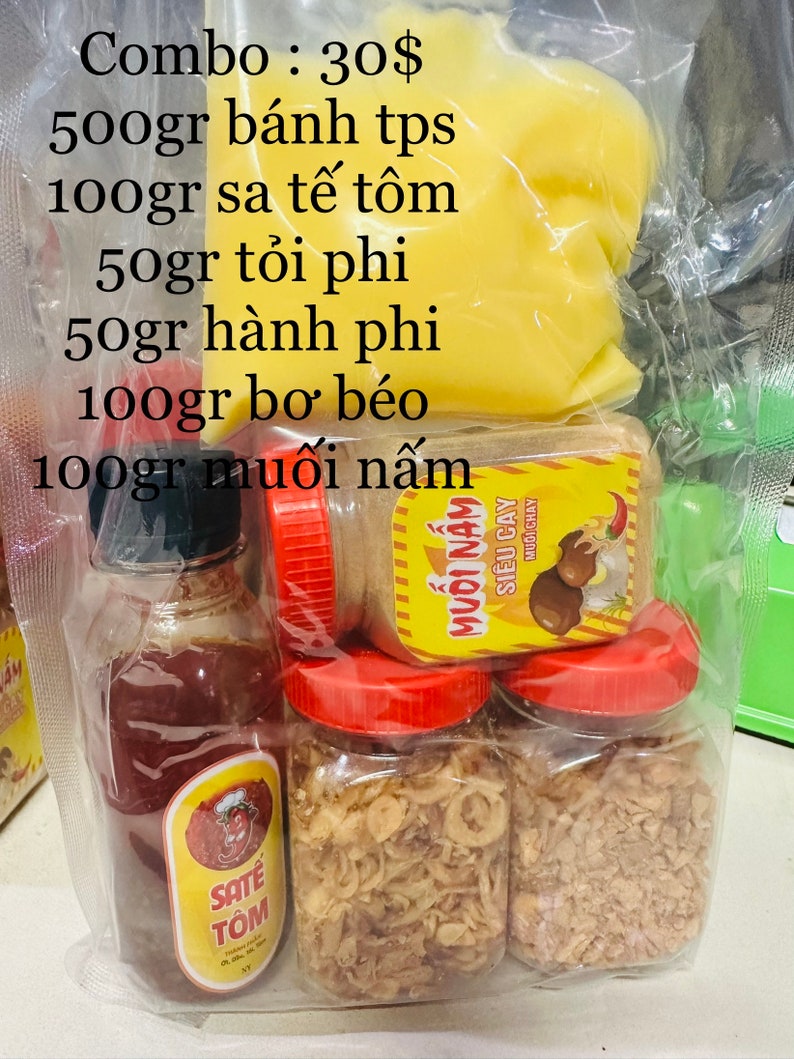 Combo bánh tráng phơi sương muối tép vietnamese food Combo 30