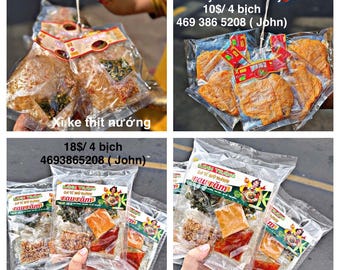 Bánh tráng xì ke tôm yum chua cay / xì ke thịt nướng / bánh tráng trộn sa tế mỡ hành rau răm / vietnamese food
