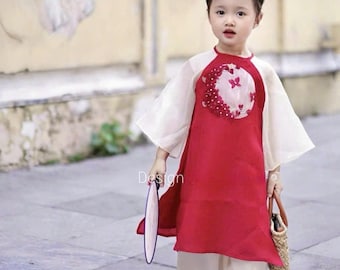 Áo Dài  Bé Gái / Girl Ao Dai / Áo Dài Tết/ Vietnamese Ao Dai / Luna Ao Dai