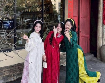 Áo Dài Cách Tân M3 Dáng Suông ( Quần Trơn)/ Girl Ao Dai / Women Ao Dai / Vietnamese Ao Dai / Luna Ao Dai / Áo Dài Tết