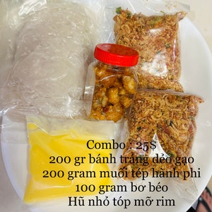 Combo bánh tráng phơi sương muối tép vietnamese food Combo 22/ 200gr dẻo