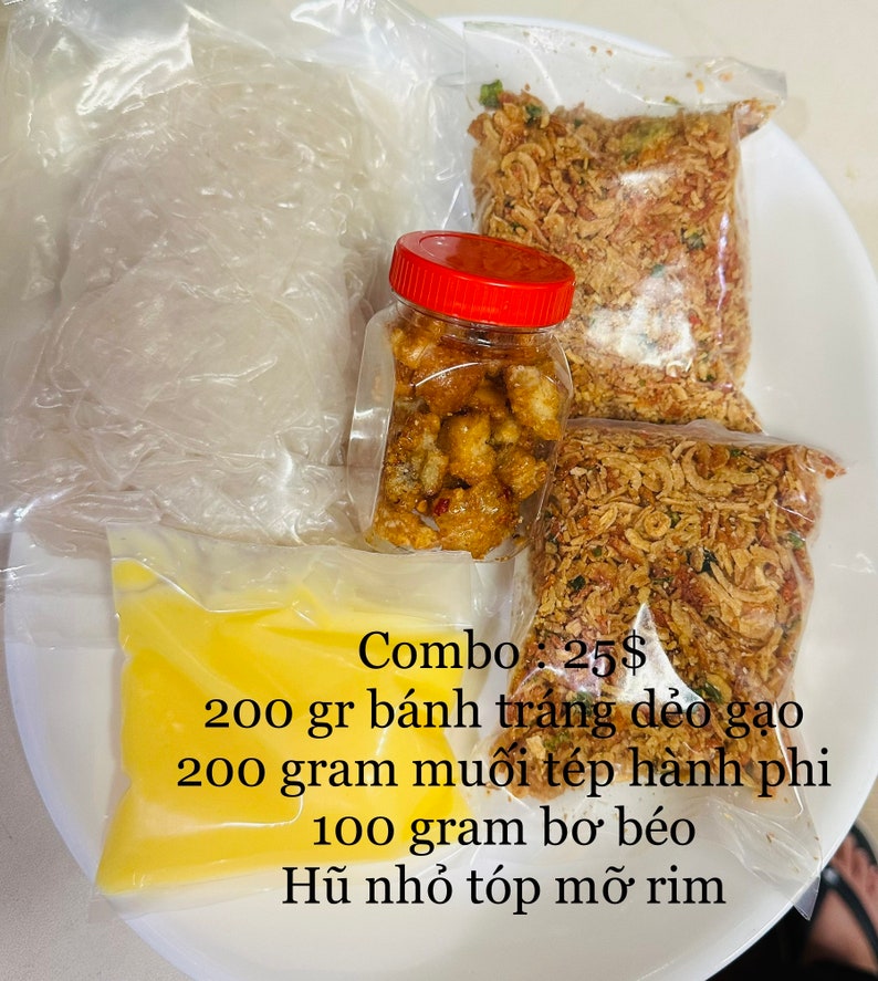 Combo bánh tráng phơi sương muối tép vietnamese food Combo 22/ 200gr dẻo