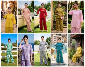Áo Bà Ba CB1 / Pháp Phục / Women Ao Ba Ba / Women Temple / Luna New Year / Girl Ao Ba Ba ( size từ 50 đến 75 kg )