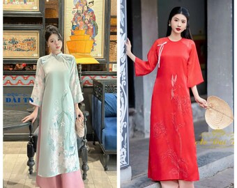 Áo Dài Cách Tân M44 ( Vietnamese Size) / Women Ao Dai / Girl Ao Dai  / Vietnamese Ao Dai