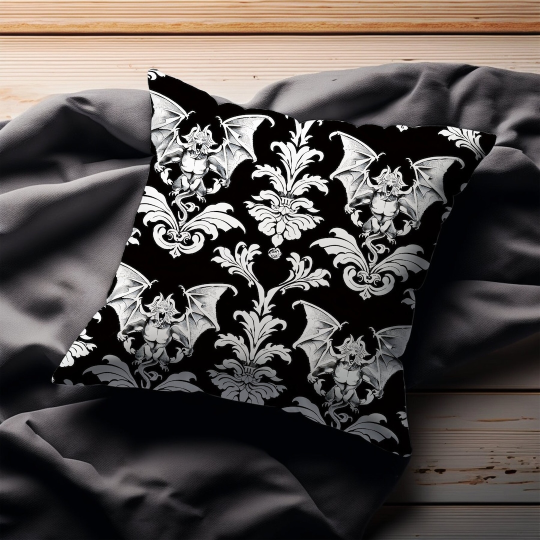 Gargoyle Gothic Throw Pillow Polyester Cushion Square and Lumbar - Etsy