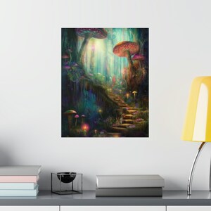 Magical Mushroom Forest - Premium Matte Vertical Poster