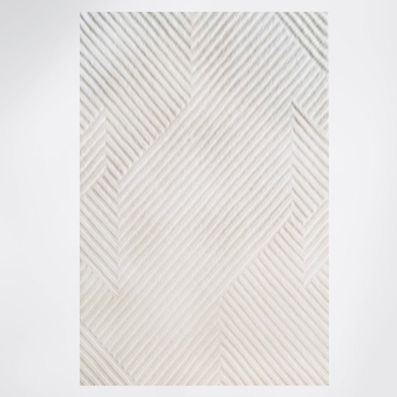 Pure Elegance Handtufted White High & Low Pile Rug Size Etsy