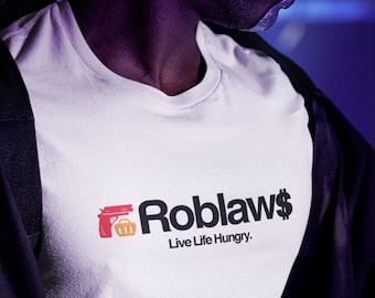 Roblaws Loblaws Satire Tee, Canadian Grocery Parody shirt, Canadian parody shirts, Price gouging, culture jamming