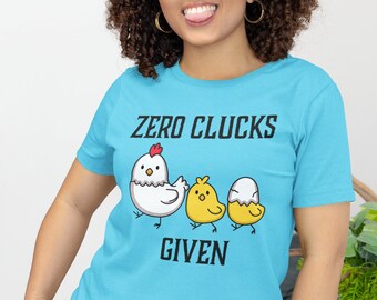 Zero Clucks Given Chicken Graphic Tee, mamá pollo, papá pollo, camisa de pollo, amante de los animales, camisa de animales, IDGAF,