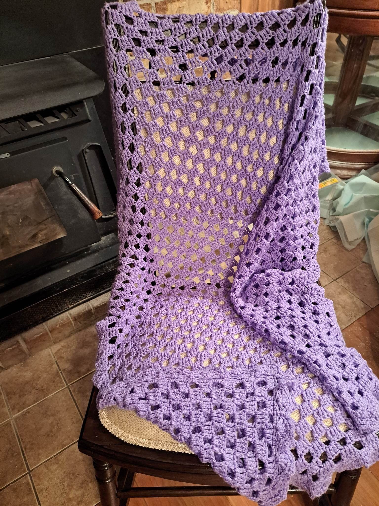 Floral Lavender Pattern Print Hooded Blanket