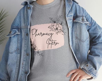 Pharmacy Floral Shirt, Flower Pharmacy Intern Cotton Tee