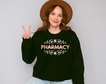 Pharmacy, Pharmacist Floral Crewneck Sweatshirt