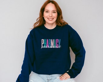 Pharmacy, Pharmacist, Healthcare Multicolored Crewneck Sweatshirt