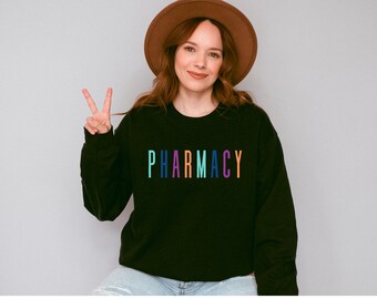 Pharmacy, Pharmacist, Pharmacy tech, Pharmacy Technician Multi Colored Crewneck Sweatshirt