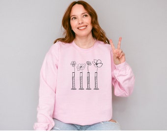 Floral Science, Biology, Stem Crewneck Sweatshirt