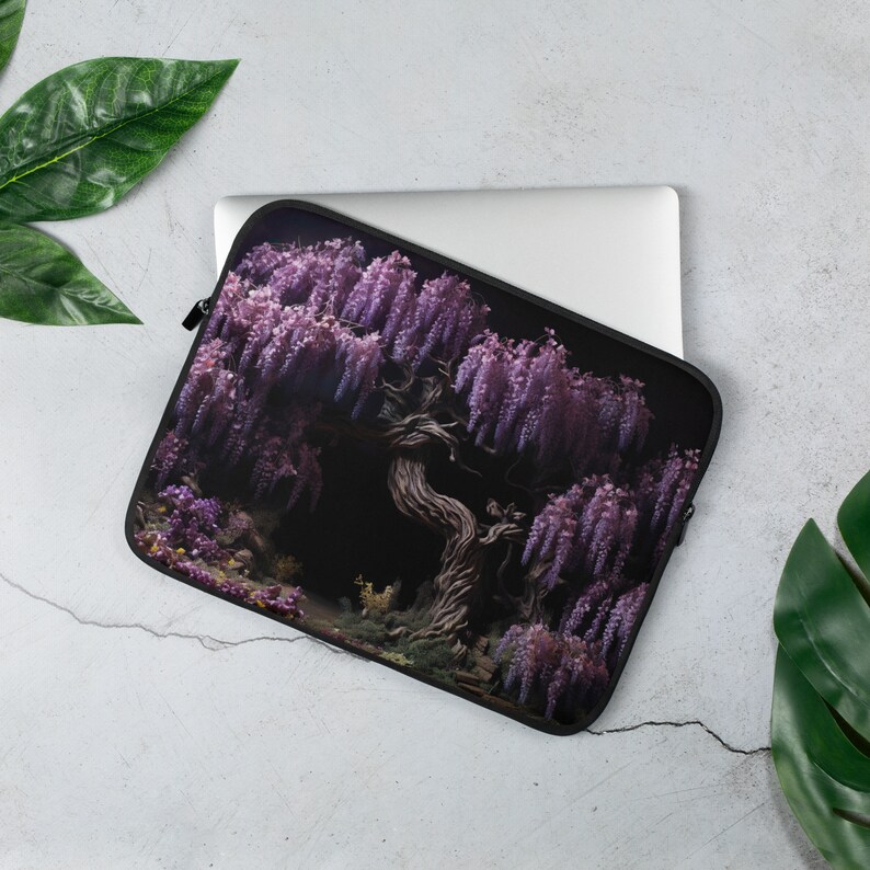 Laptop Sleeve Wisteria Tree 13″ & 15″ Waterproof Case Resistant to Water Oil Heat Best Protection Cover Neoprene Floral Design Notebook