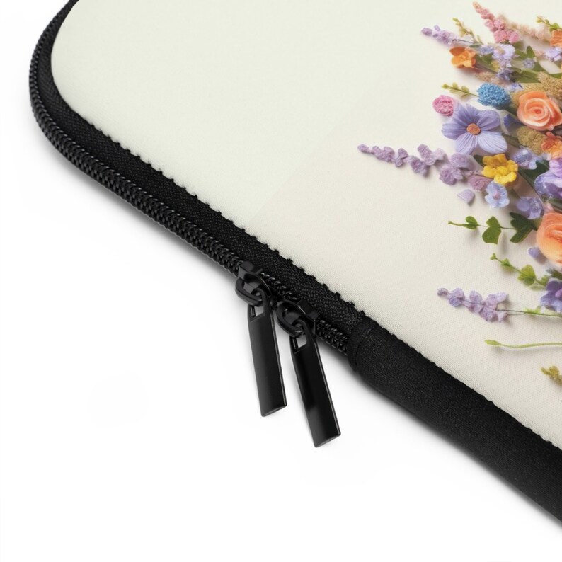 Laptop-Hülle Fahrrad und Blumen Wasserdichte Hülle Beständig gegen Wasser Öl Hitze Beste Schutzhülle Neopren Snug Fit Floral Design Notebook Bild 5