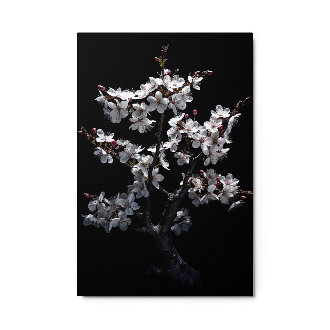 Metal Wall Art Cherry Blossom Tree Print Canvas Photo Picture Etsy