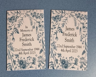 50 Personalised Forget Me Not Funeral Favours Seed Packets Remembrance Guest Memorial Favours Envelopes Celebration Of Life For Loved One