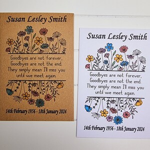 Personalised Wildflower Seed Packets Envelopes X 50 | Funeral Seed ...
