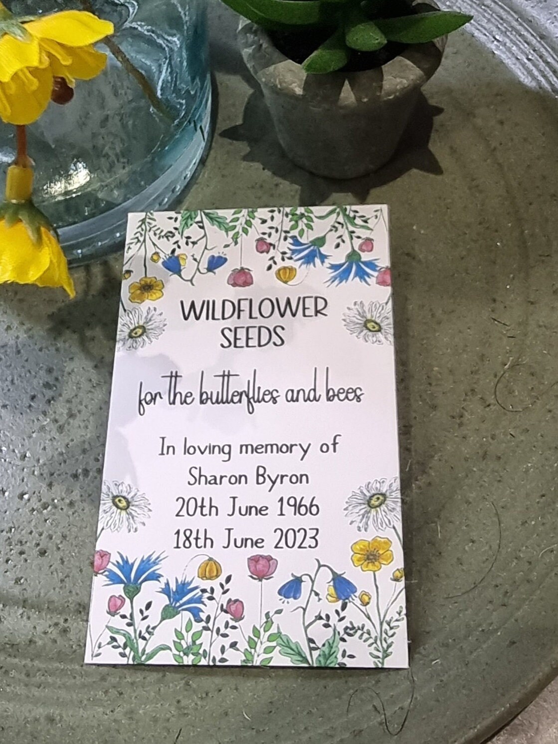 Personalised Wildflower Seed Packets Envelopes Funeral Seed Favours