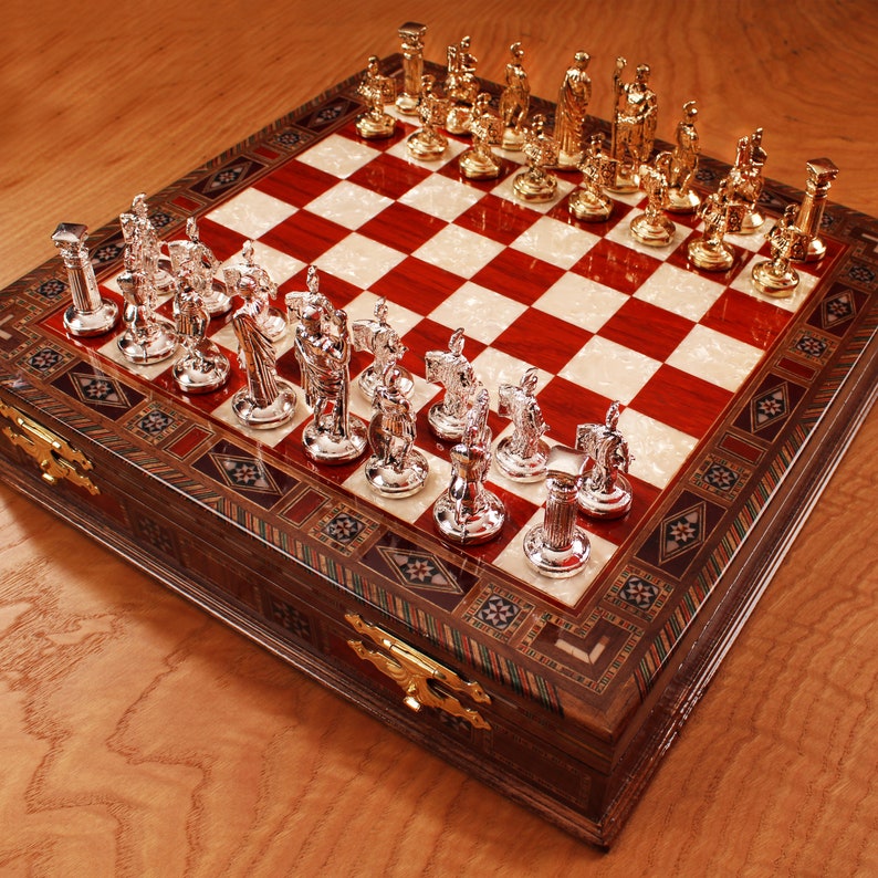 Wood Chess Set Chess Gift Chess Board Large Chess Set Etsy