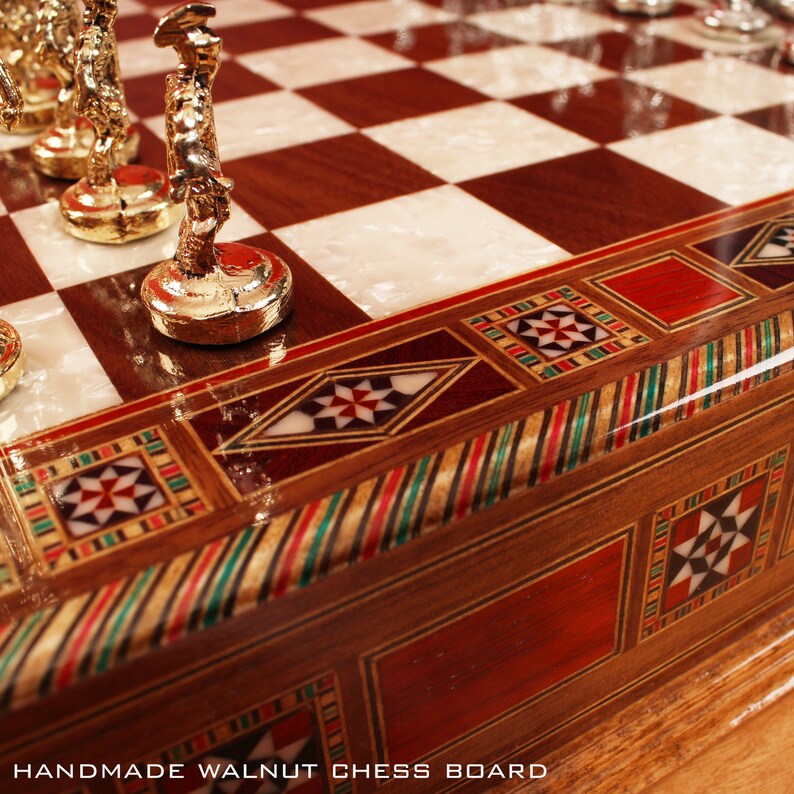 Wood Chess Set Chess Gift Chess Board Large Chess Set Etsy