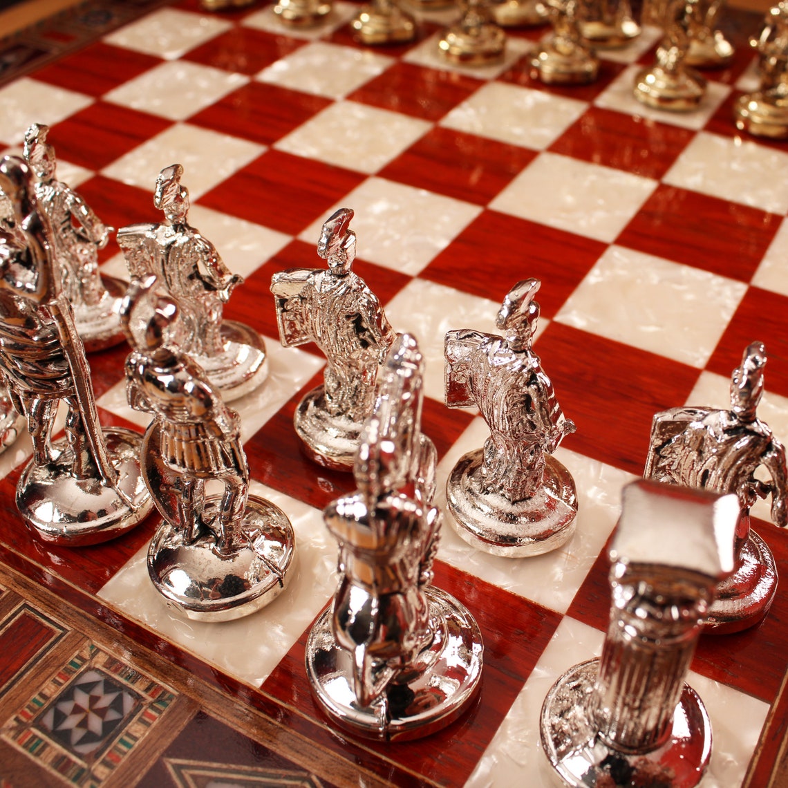 Wood Chess Set Chess Gift Chess Board Large Chess Set Etsy