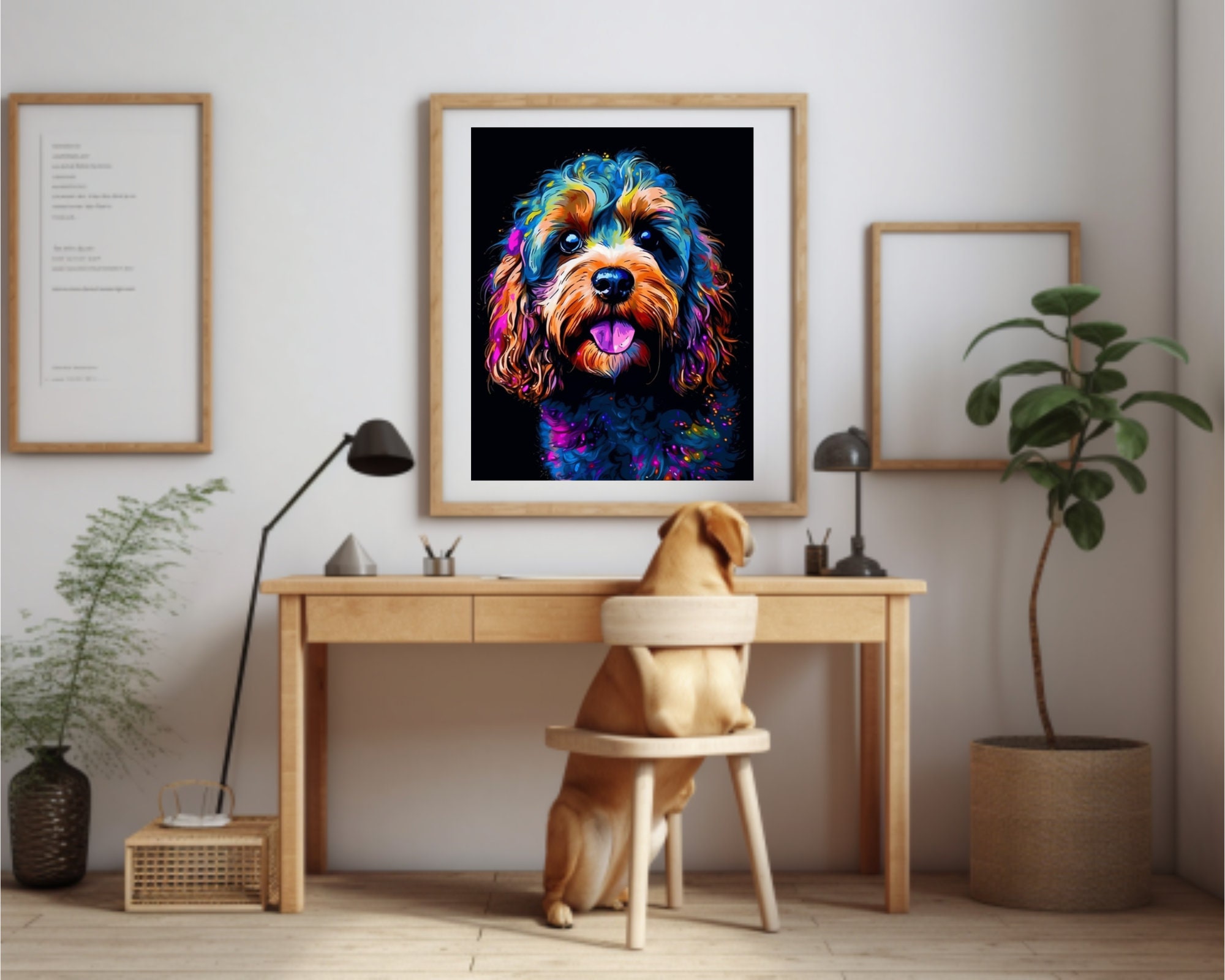Neon Abstract Cockapoo | All Size PNG Download | Gift for Dog Lovers ...