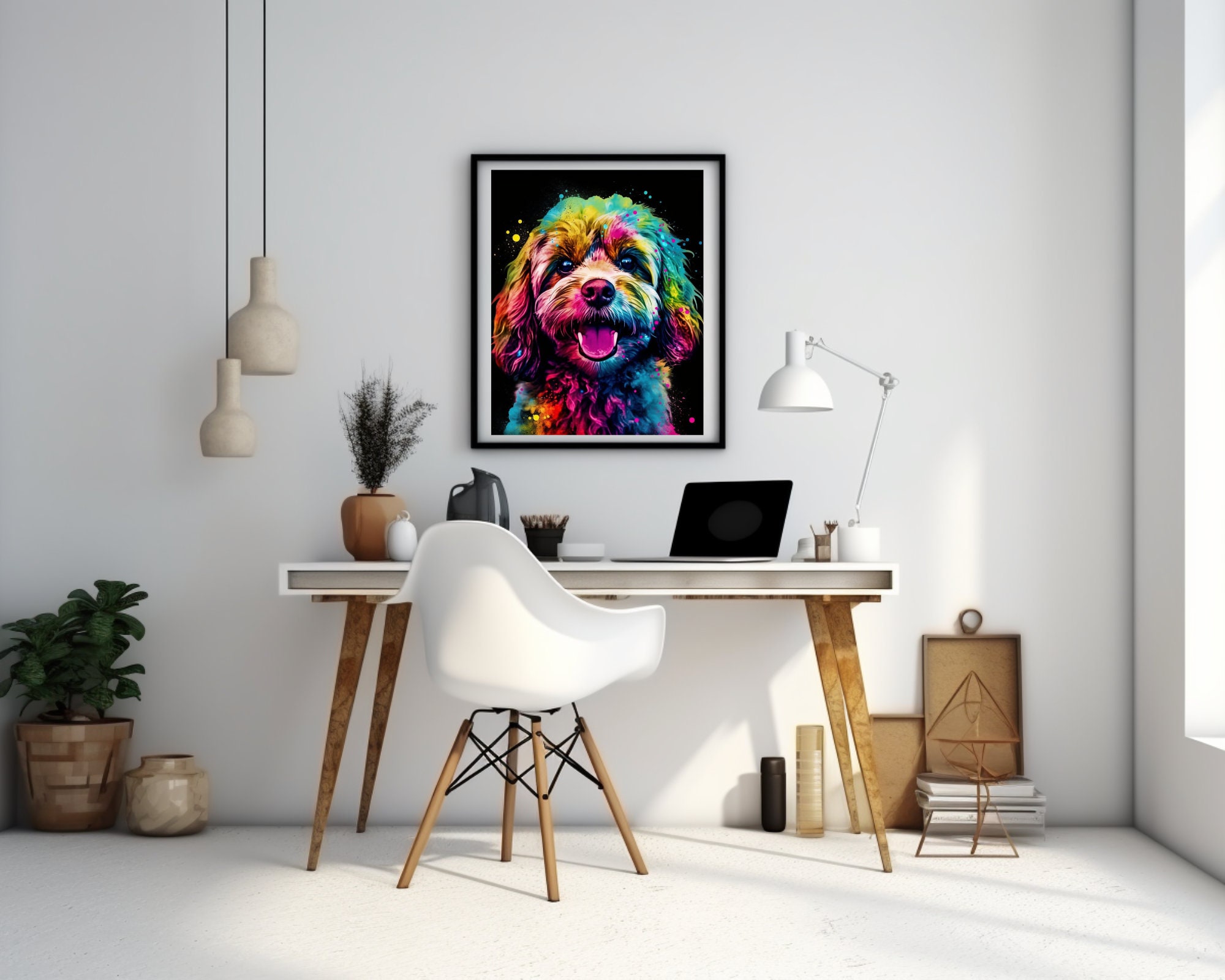Phantom Abstract Cavapoo Neon Abstract Cavapoo | All Size PNG Download | Gift for Dog Lovers ...