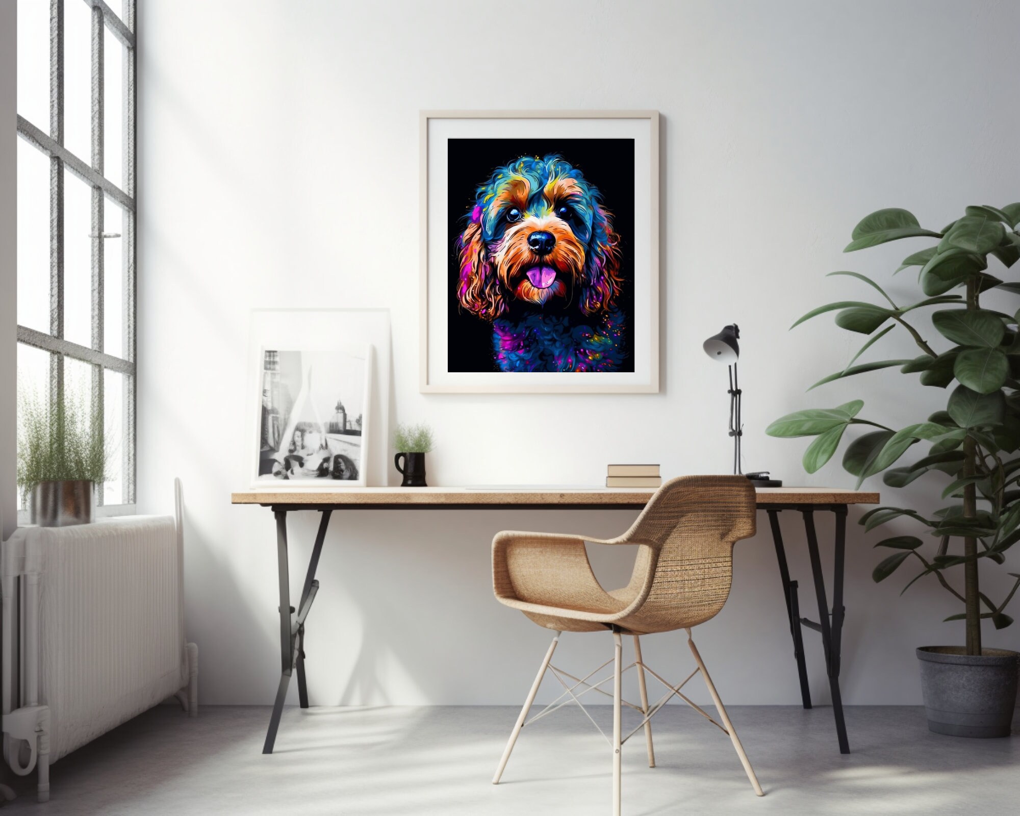 Neon Abstract Cockapoo | All Size PNG Download | Gift for Dog Lovers ...