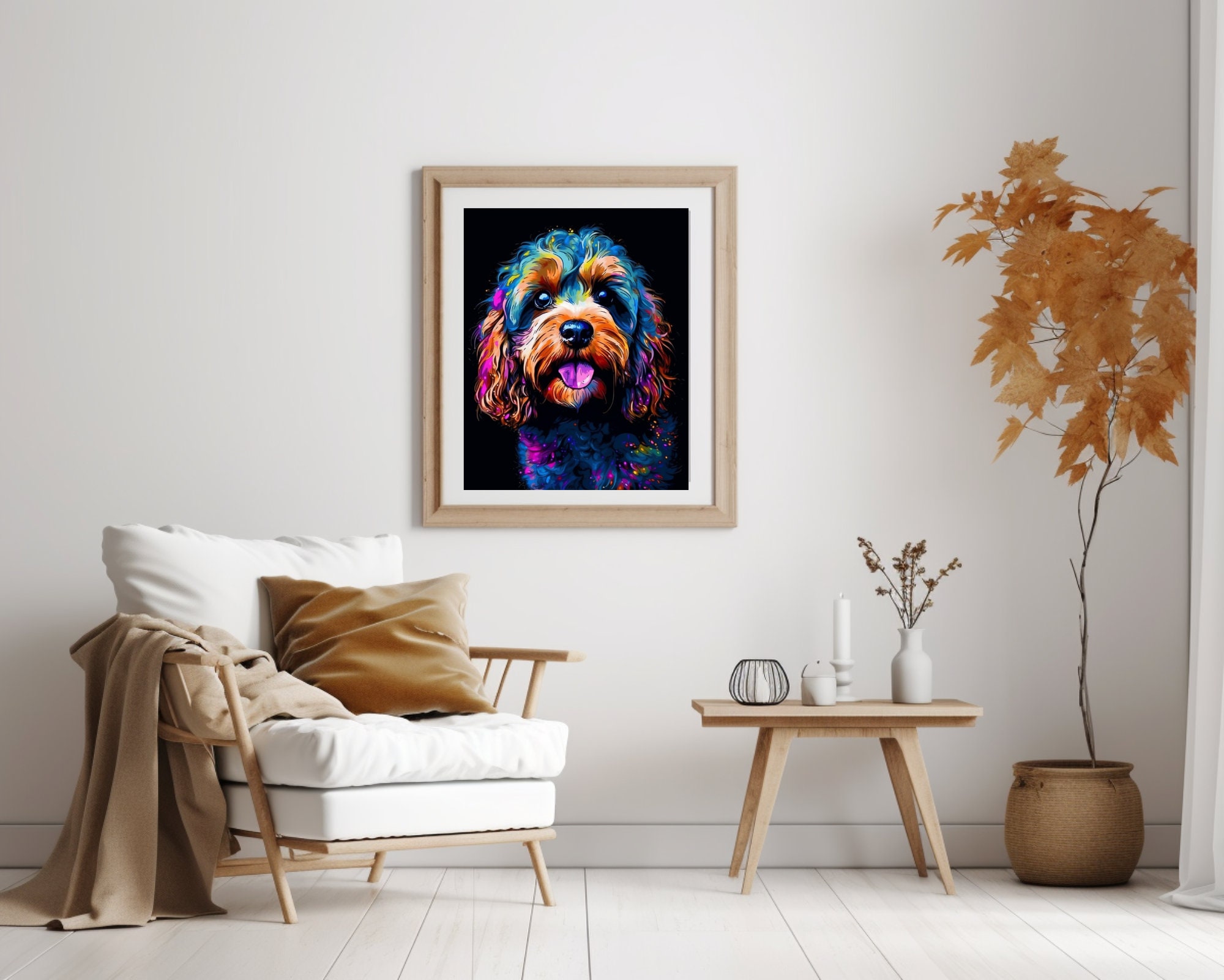 Neon Abstract Cockapoo | All Size PNG Download | Gift for Dog Lovers ...